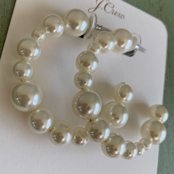 J. Crew Mixed Pearl Hoops - Picture 4 of 7